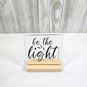 NEW Inspirational Wood Scripture Plaque Art 4 x4"